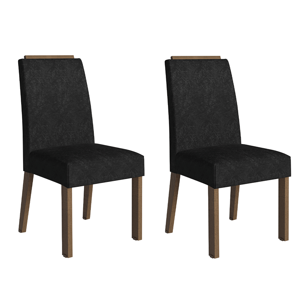 Kit 2 Cadeiras de Jantar 4255 com Espaldar Rustic/Oxford Madesa