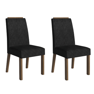 Kit 2 Cadeiras de Jantar 4255 com Espaldar Rustic/Oxford Madesa