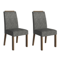 Kit 2 Cadeiras de Jantar 4255 com Espaldar Rustic/Silver Madesa