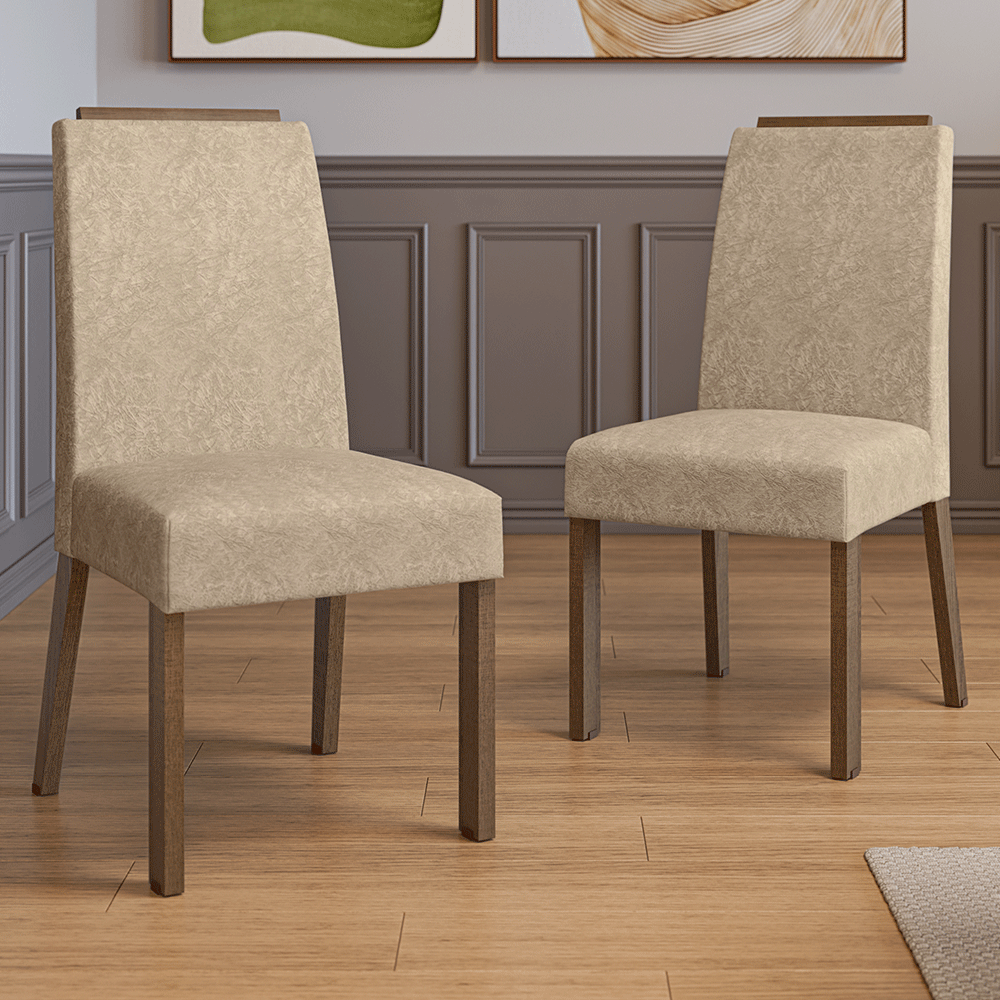 Kit 2 Cadeiras de Jantar 4255 com Espaldar Rustic/Imperial Madesa