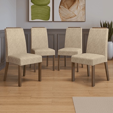 Kit 4 Cadeiras de Jantar 4255 com Espaldar Rustic/Imperial Madesa