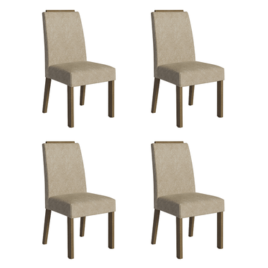 Kit 4 Cadeiras de Jantar 4255 com Espaldar Rustic/Imperial Madesa