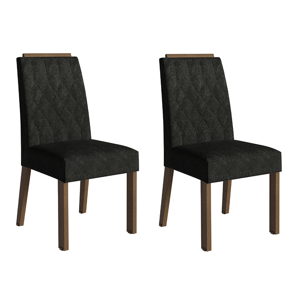 Kit 2 Cadeiras de Jantar 4256 com Espaldar Rustic/Oxford Madesa