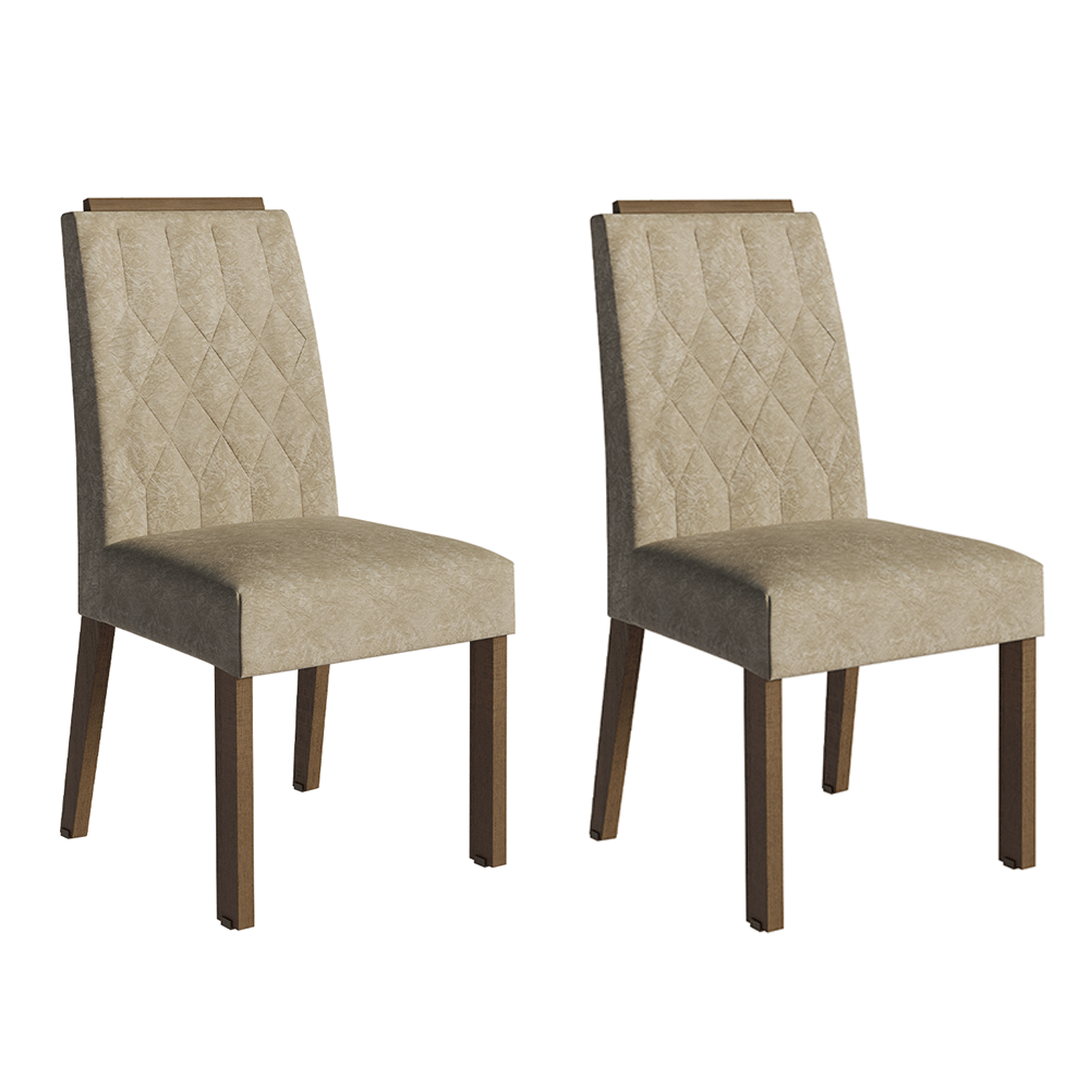 Kit 2 Cadeiras de Jantar 4256 com Espaldar Rustic/Imperial Madesa