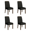 Kit 4 Cadeiras de Jantar 4256 com Espaldar Rustic/Oxford Madesa