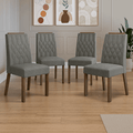Kit 4 Cadeiras de Jantar 4256 com Espaldar Rustic/Silver Madesa