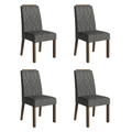 Kit 4 Cadeiras de Jantar 4256 com Espaldar Rustic/Silver Madesa