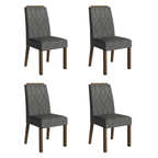 Kit 4 Cadeiras de Jantar 4256 com Espaldar Rustic/Silver Madesa