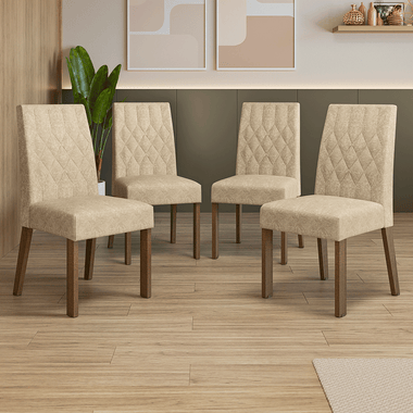 Kit 4 Cadeiras de Jantar 4256 Rustic/Imperial Madesa