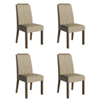 Kit 4 Cadeiras de Jantar 4256 com Espaldar Rustic/Imperial Madesa