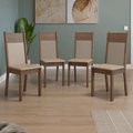 Kit 4 Cadeiras 4280 Madesa Rustic/Crema/Sintético Bege