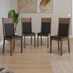 Kit 4 Cadeiras 4280 Madesa Rustic/Preto