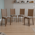 Kit 4 Cadeiras 4290 Madesa Rustic/Hibiscos