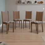 Kit 4 Cadeiras 4290 Madesa Rustic/Hibiscos