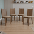 Kit 4 Cadeiras 4290 Madesa Rustic/Sintético Bege