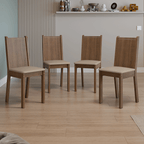 Kit 4 Cadeiras 4290 Madesa Rustic/Sintético Bege