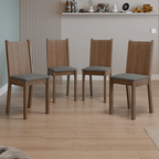 Kit 4 Cadeiras 4290 Madesa Rustic/Silver