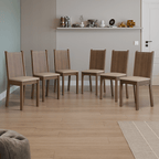 Kit 6 Cadeiras 4290 Madesa Rustic/Sintético Bege