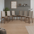 Kit 6 Cadeiras 4291 Madesa Rustic/Crema/Bege Marrom