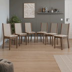 Kit 6 Cadeiras de Jantar 4291 Rustic/Crema/Lírio Bege Madesa