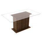 Mesa de Jantar Madesa com Tampo de Vidro 5251A Rustic