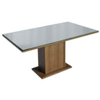 Mesa de Jantar Retangular Tampo de Vidro Rustic/Cinza 5275 Madesa