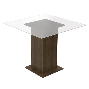Mesa de Jantar Madesa Quadrada com Tampo de Vidro 5332A Rustic