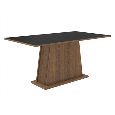Mesa de Jantar Madesa Retangular Tampo de Madeira 5364 Rustic/Preto