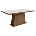 Mesa de Jantar Retangular Tampo com Moldura Rustic/Branco 5364 Madesa