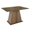 Mesa de Jantar Retangular Tampo de Vidro Rustic/Crema 5383 Madesa