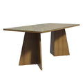 Mesa de Jantar Retangular com Tampo de Vidro Rustic/Crema 5388 Madesa