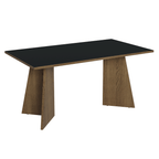 Mesa de Jantar Retangular Tampo de Madeira 5389 Rustic/Preto Madesa