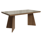 Mesa de Jantar Retangular Tampo com Moldura e Vidro Sobreposto Rustic/Crema 5389 Madesa