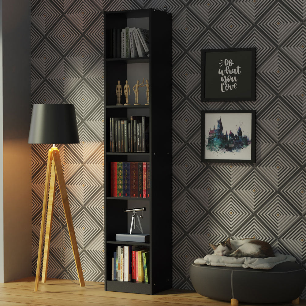 Estante Livreiro Madesa 6906 com 6 Nichos Preto