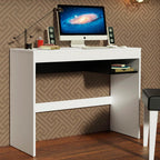 Escrivaninha Madesa Rubi com Tampo de Madeira e 1 Nicho Branco/Preto