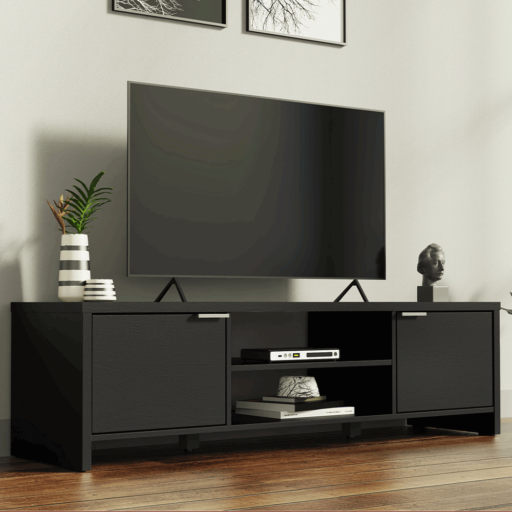 Rack para TV até 65 Polegadas Madesa 6918 com 2 Portas Preto PO