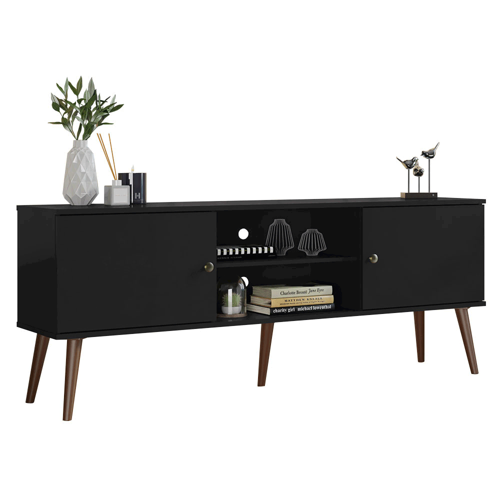 Rack para TV até 65 Polegadas Madesa 6921 com 2 Portas Preto PO