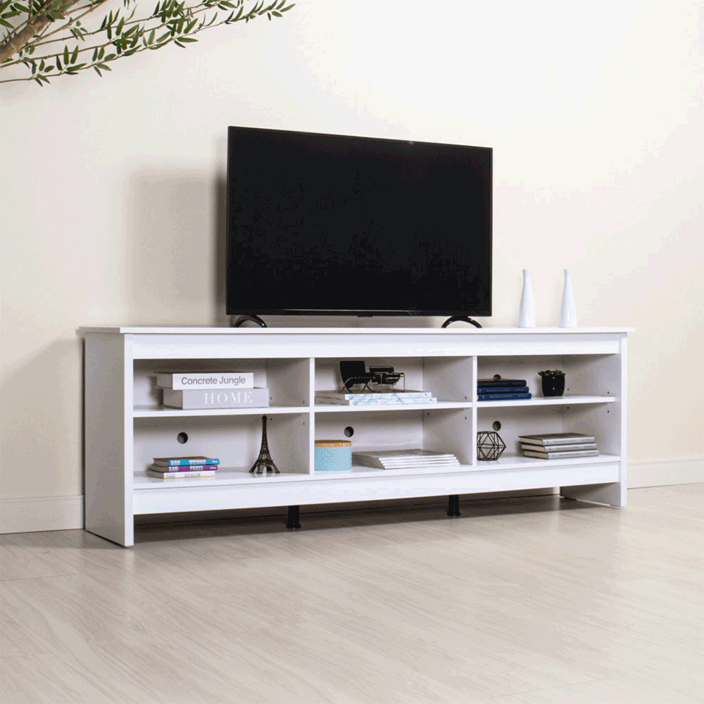 Rack para TV até 80 Polegadas Madesa 6924 com 6 Nichos Branco PO