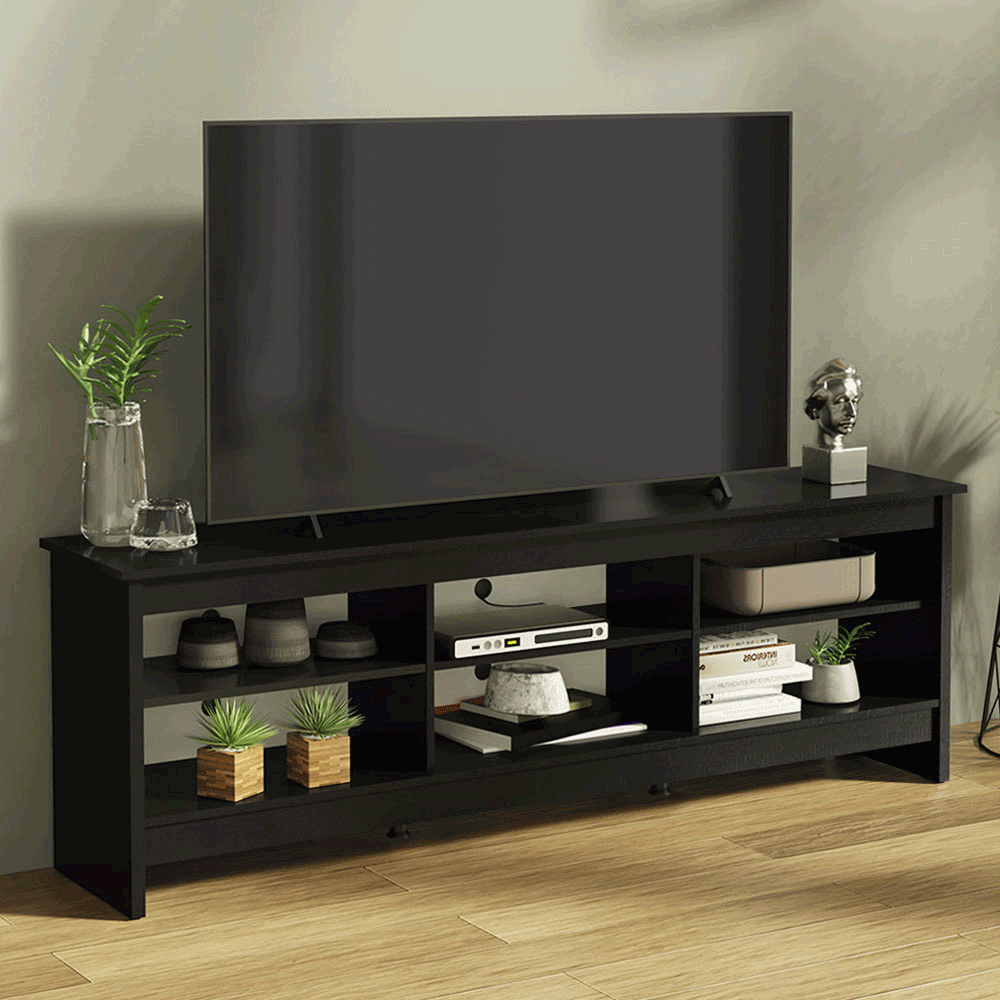 Rack para TV até 80 Polegadas Madesa 6924 com 6 Nichos Preto PO