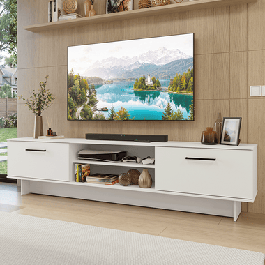 Rack para TV até 80 Polegadas 218 cm 2 Portas Branco Agata Madesa