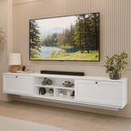 Rack Suspenso para TV até 80 Polegadas 218 cm 2 Portas Branco Vik Madesa