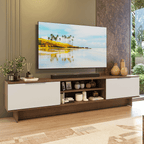 Rack para TV até 80 Polegadas 218 cm 2 Portas Rustic/Branco Stella Madesa