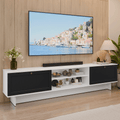 Rack para TV até 80 Polegadas 218 cm 2 Portas Branco/Preto Vik Madesa