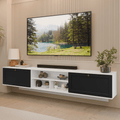 Rack Suspenso para TV até 80 Polegadas 218 cm 2 Portas Branco/Preto Vik Madesa