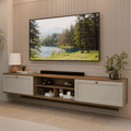 Rack Suspenso para TV até 80 Polegadas 218 cm 2 Portas Rustic/Crema Vik Madesa