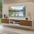 Rack Suspenso para TV até 80 Polegadas 218 cm 2 Portas Branco/Rustic Stella Madesa