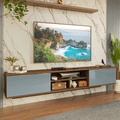 Rack Suspenso para TV até 80 Polegadas 218 cm 2 Portas Rustic/Cinza Lux Madesa