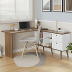 Escrivaninha de Canto Madesa 6937 com 2 Gavetas Rustic/Branco PO