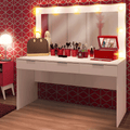 Penteadeira Madesa Camarim Carly com 3 Gavetas (Sem Painel) Branco