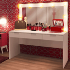 Penteadeira Madesa Camarim Carly com 3 Gavetas (Sem Painel) Branco